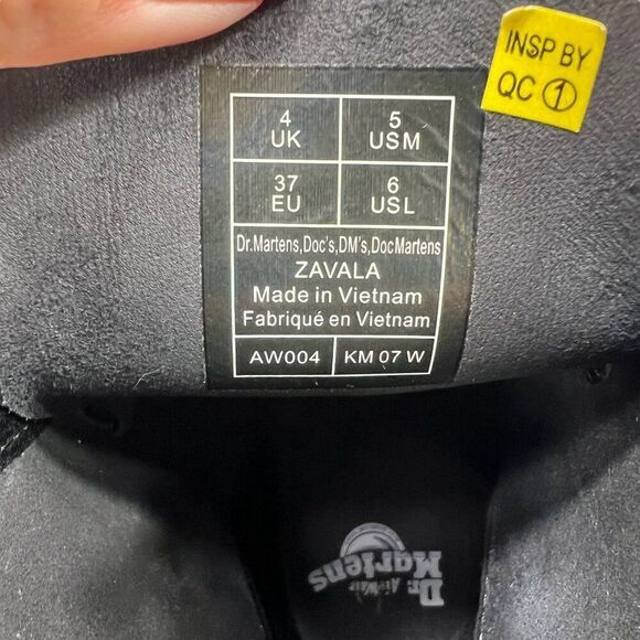 Dr. Martens Zavala Patent Leather Combat Boots Black Size 6 - Picture 4 of 8